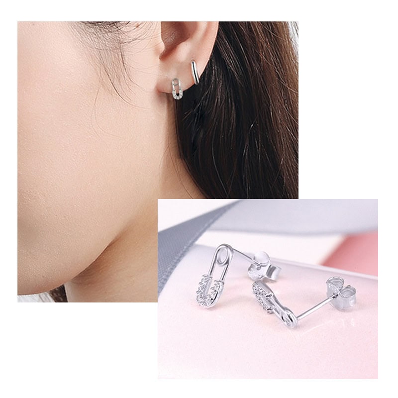 S925 Sterling Silver Pin Trendy Earrings