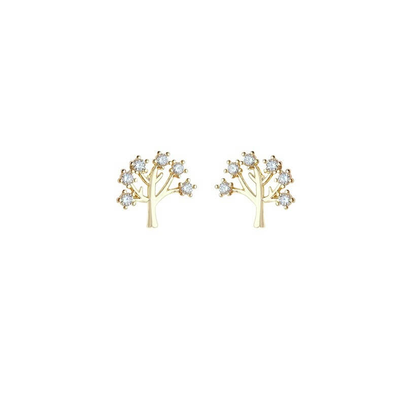 Gold Tree Earrings