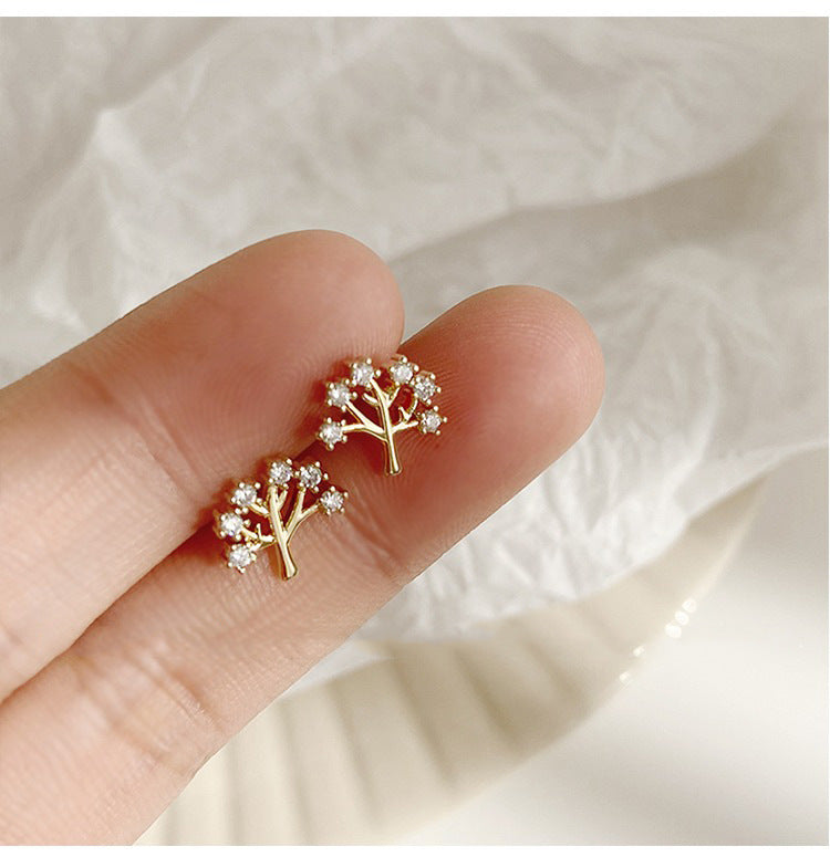 925 Sterling Silver Small Tree Earrings