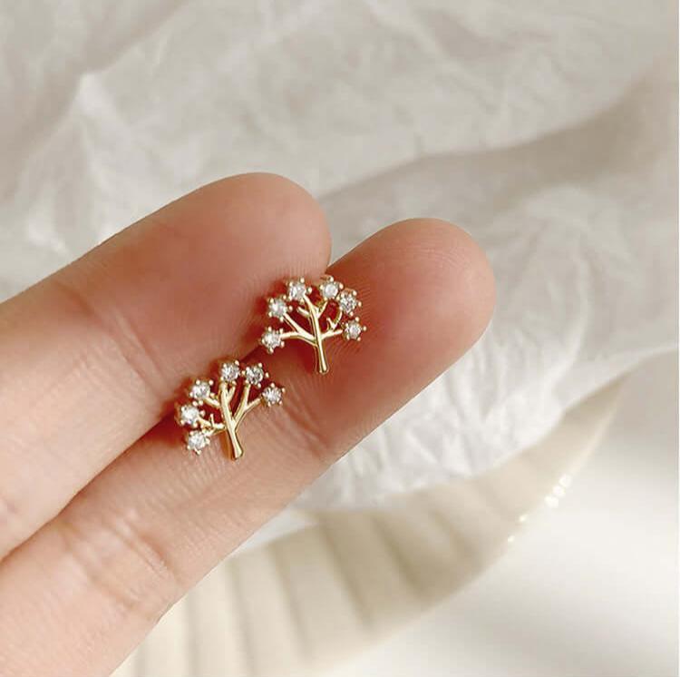 Gold Tree Earrings