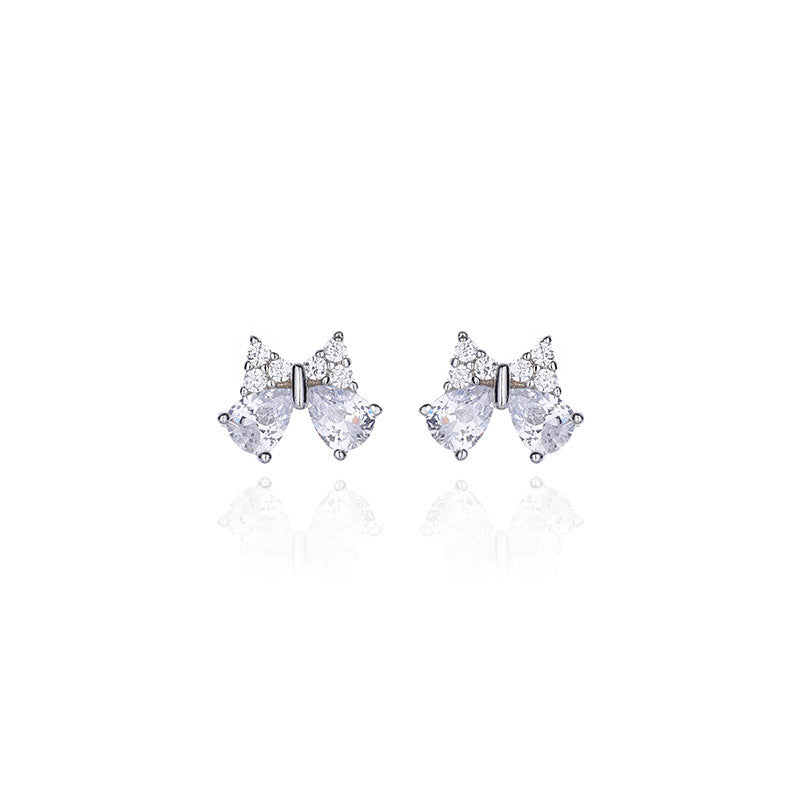 Temperament 925 Sterling Silver Bow Earrings