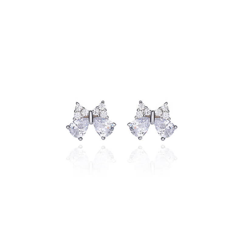 Temperament 925 Sterling Silver Bow Earrings