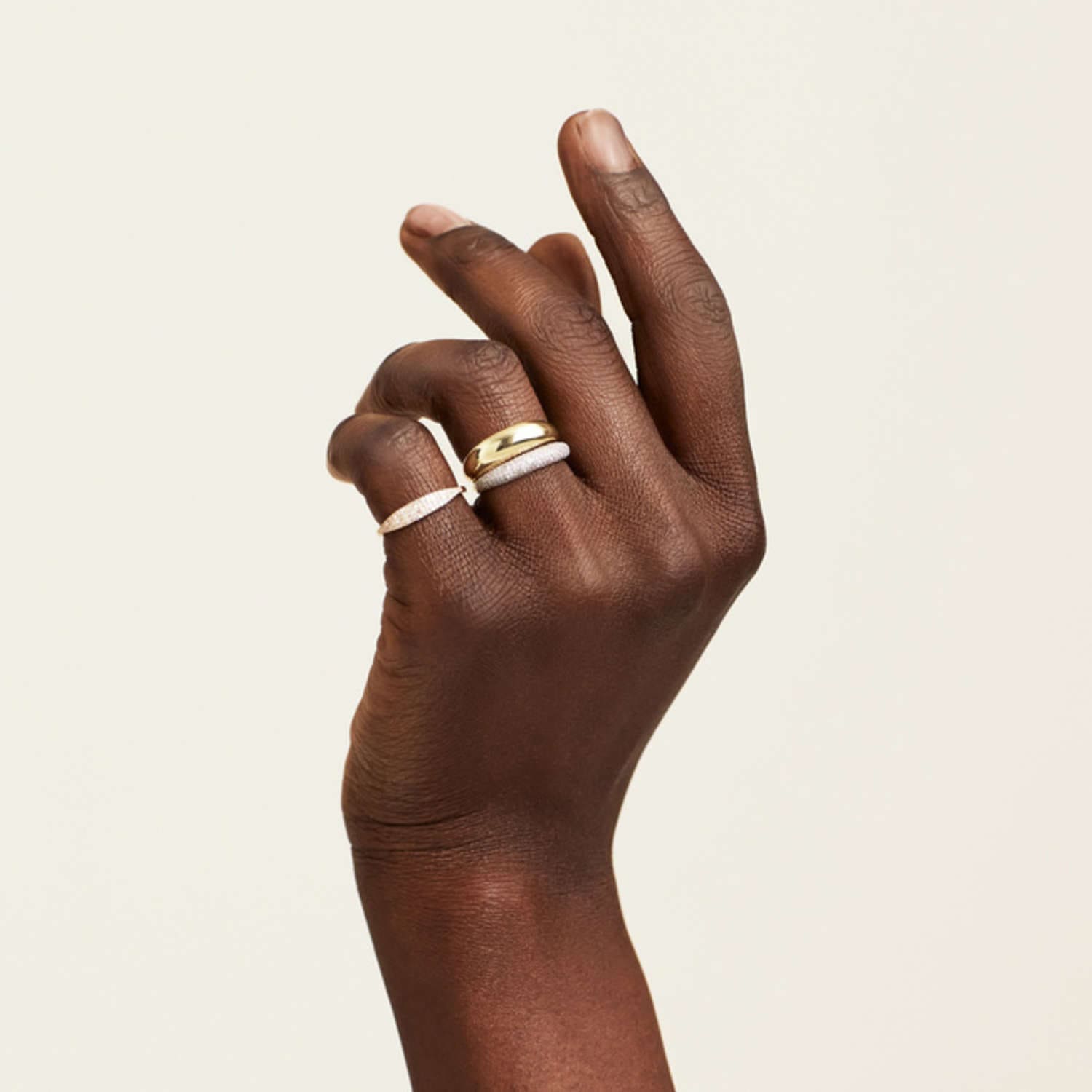 Thin Slim Dome Ring 14k gold stack