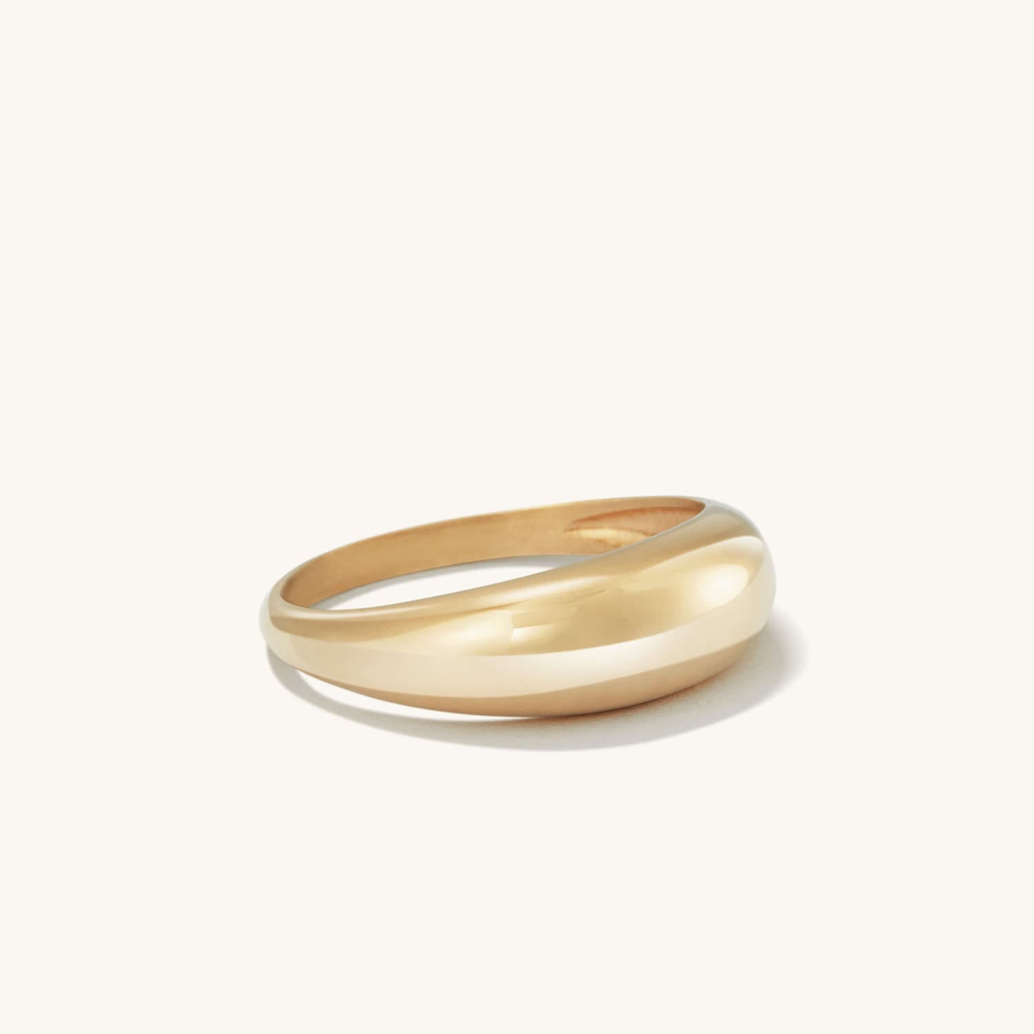 Thin Slim Dome Ring 14k gold stack