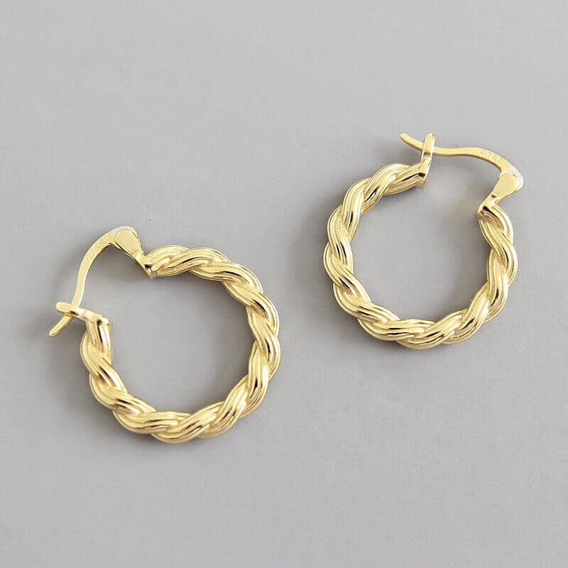 Twisted Gold Hoop Earrings