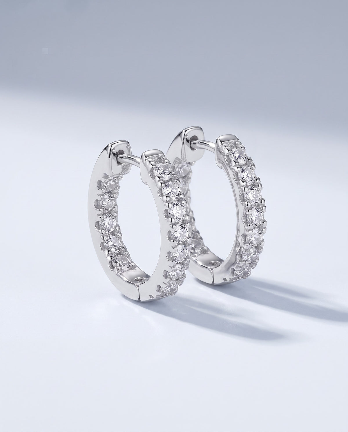 Aura Moissanite Hoop Earrings - angle