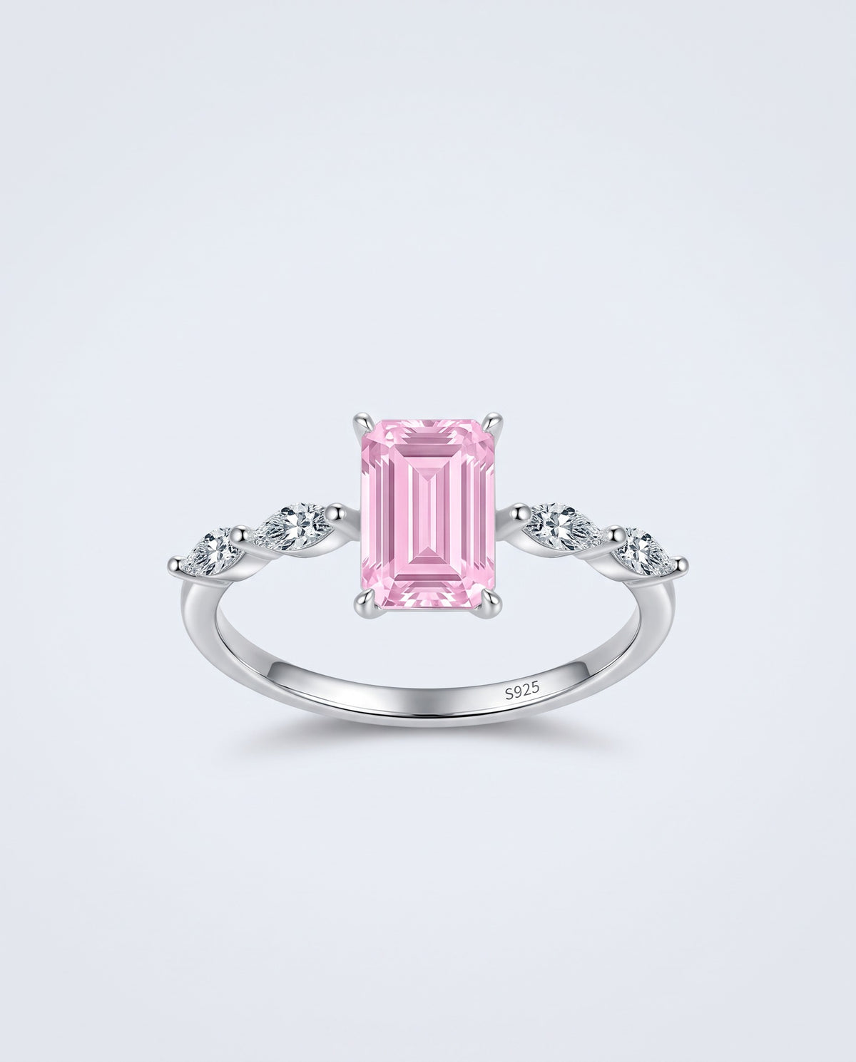 Blush Emerald-Cut Cocktail Ring - packshot