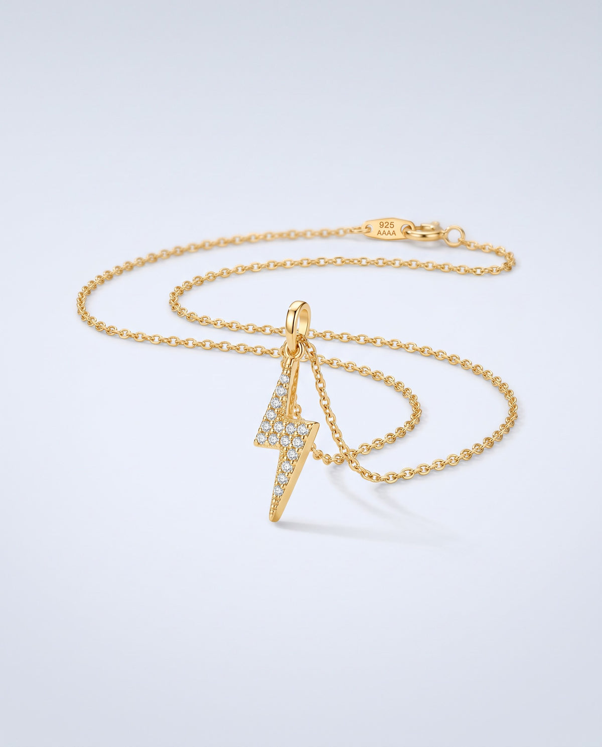 Bolt Lightning Bolt Pendant Necklace - angle