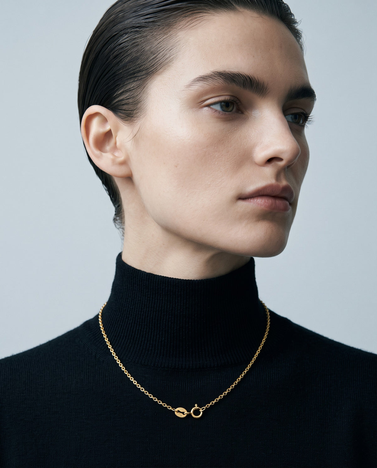 Cable Cable Chain Necklace – editorial campaign image