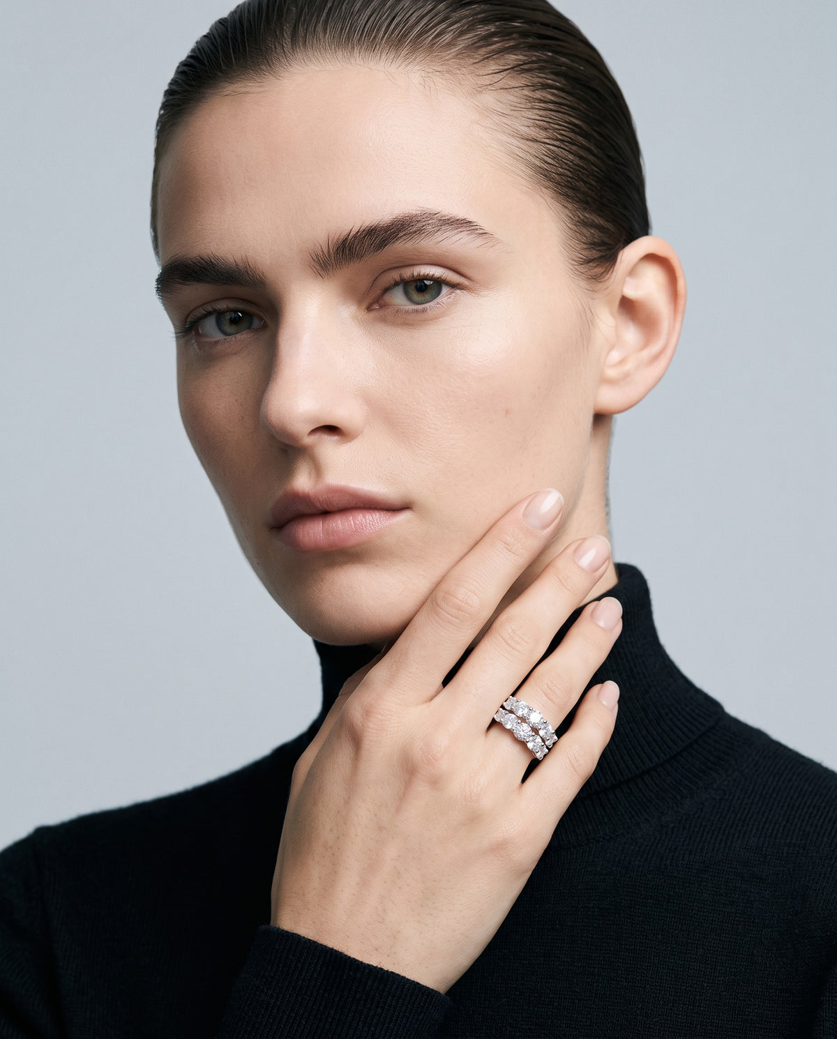 Chorus Ten-Stone Moissanite Ring – editorial campaign image