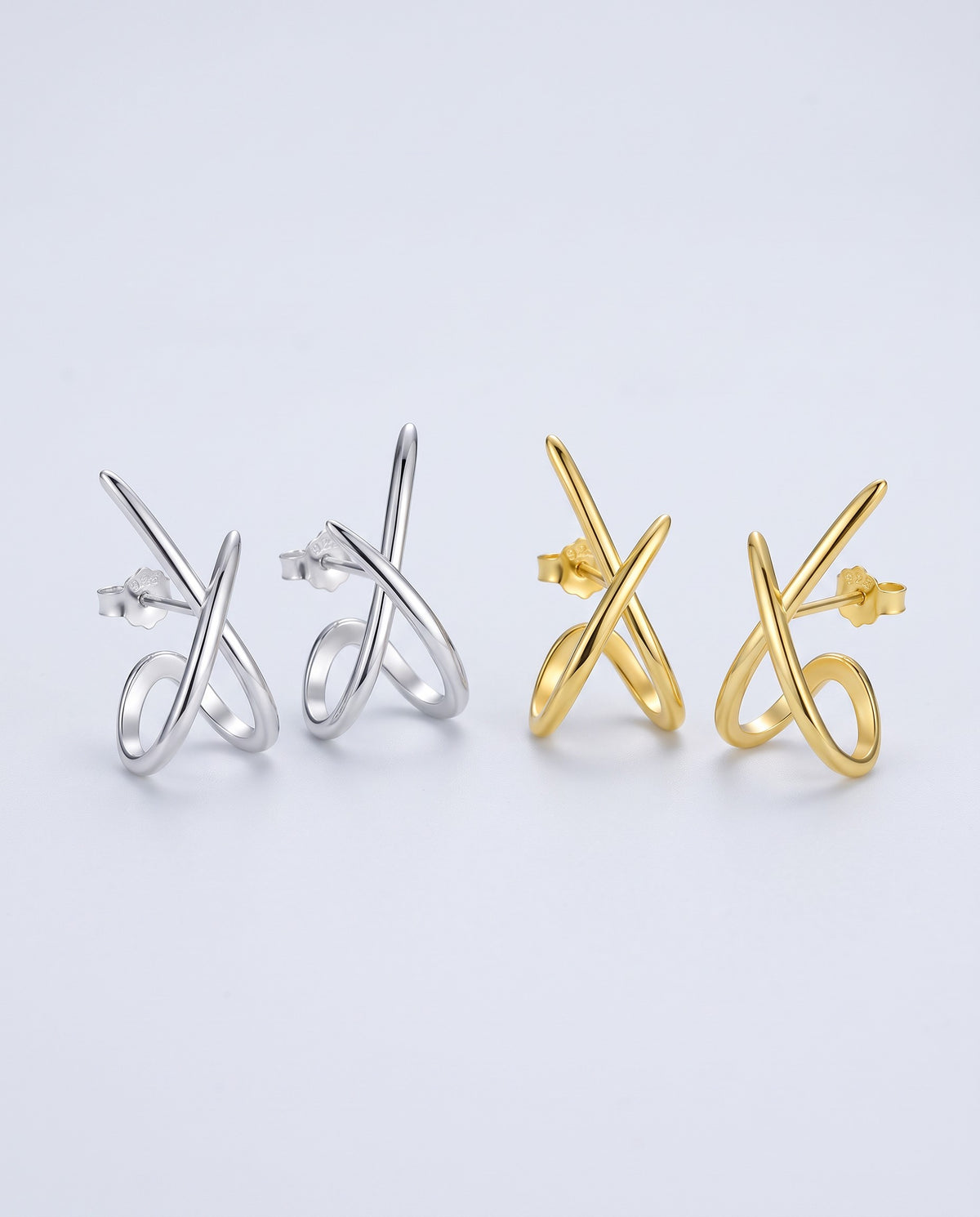 Criss X Stud Earrings - angle