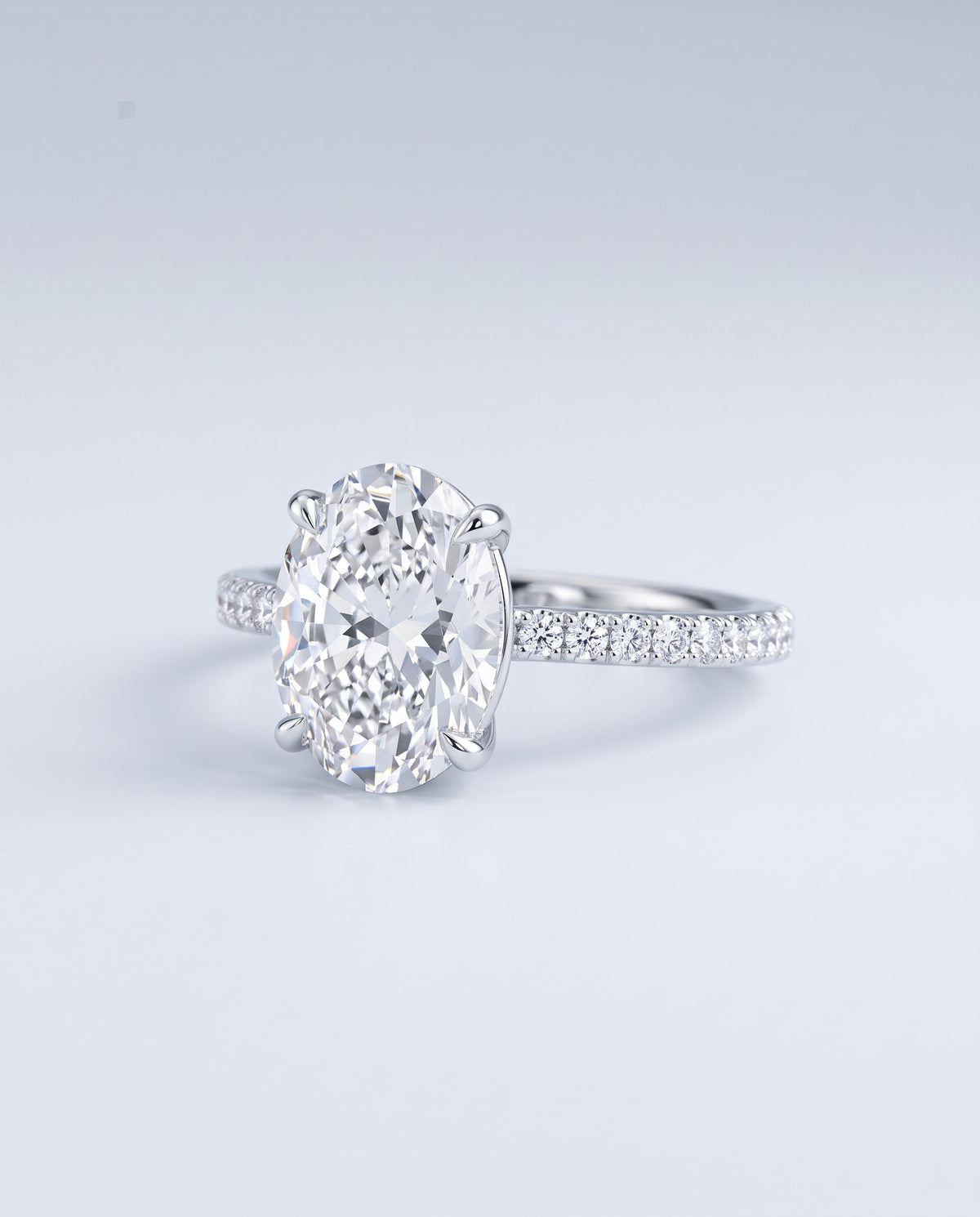 Elan Oval Moissanite Ring - angle