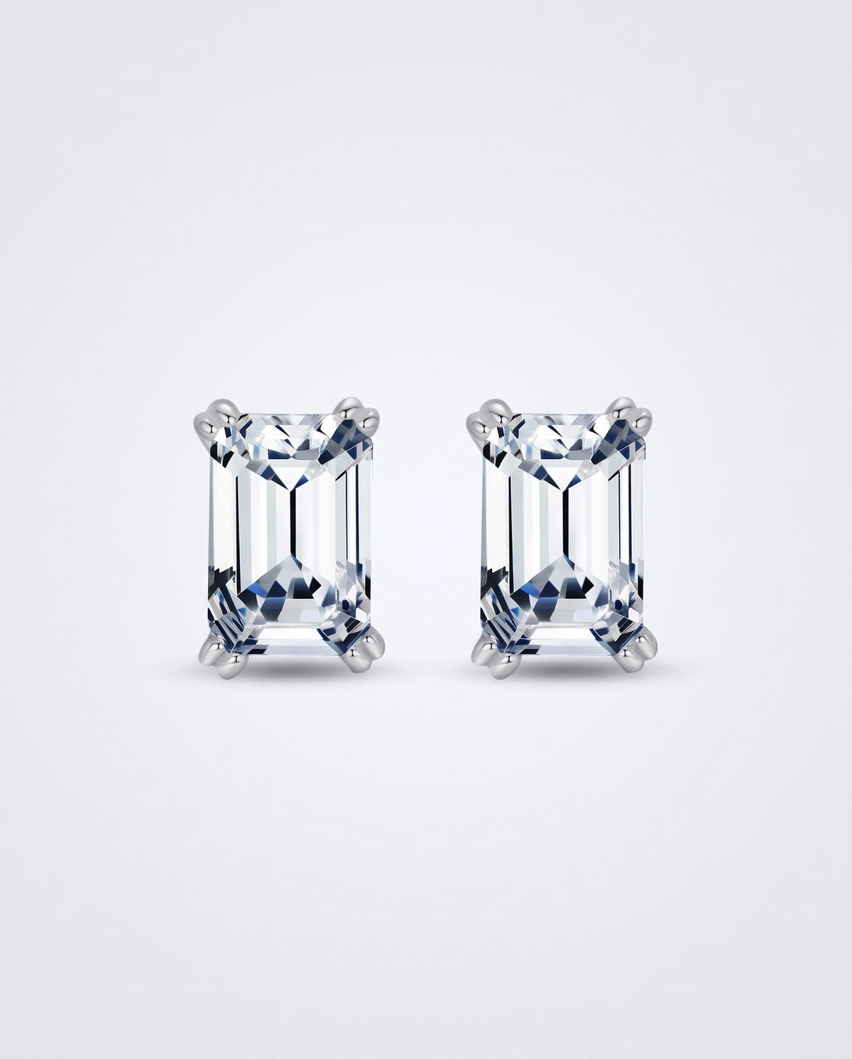 Facet Emerald-Cut Stud Earrings - packshot