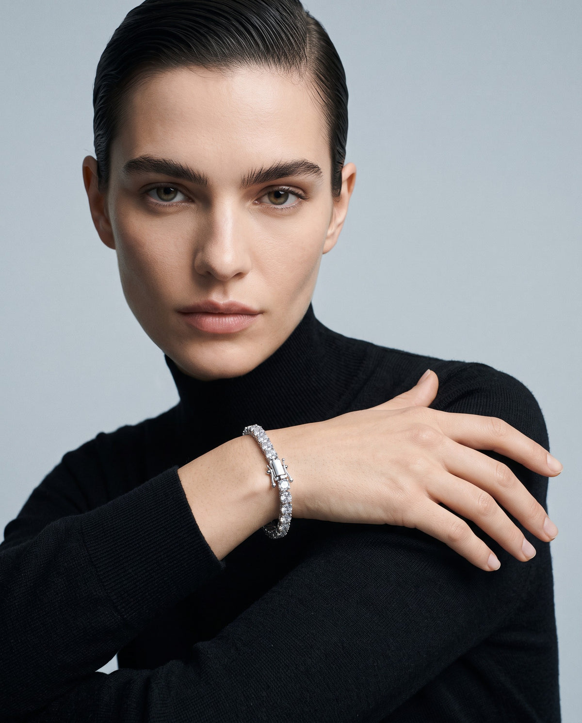 Flow Moissanite Tennis Bracelet – editorial campaign image