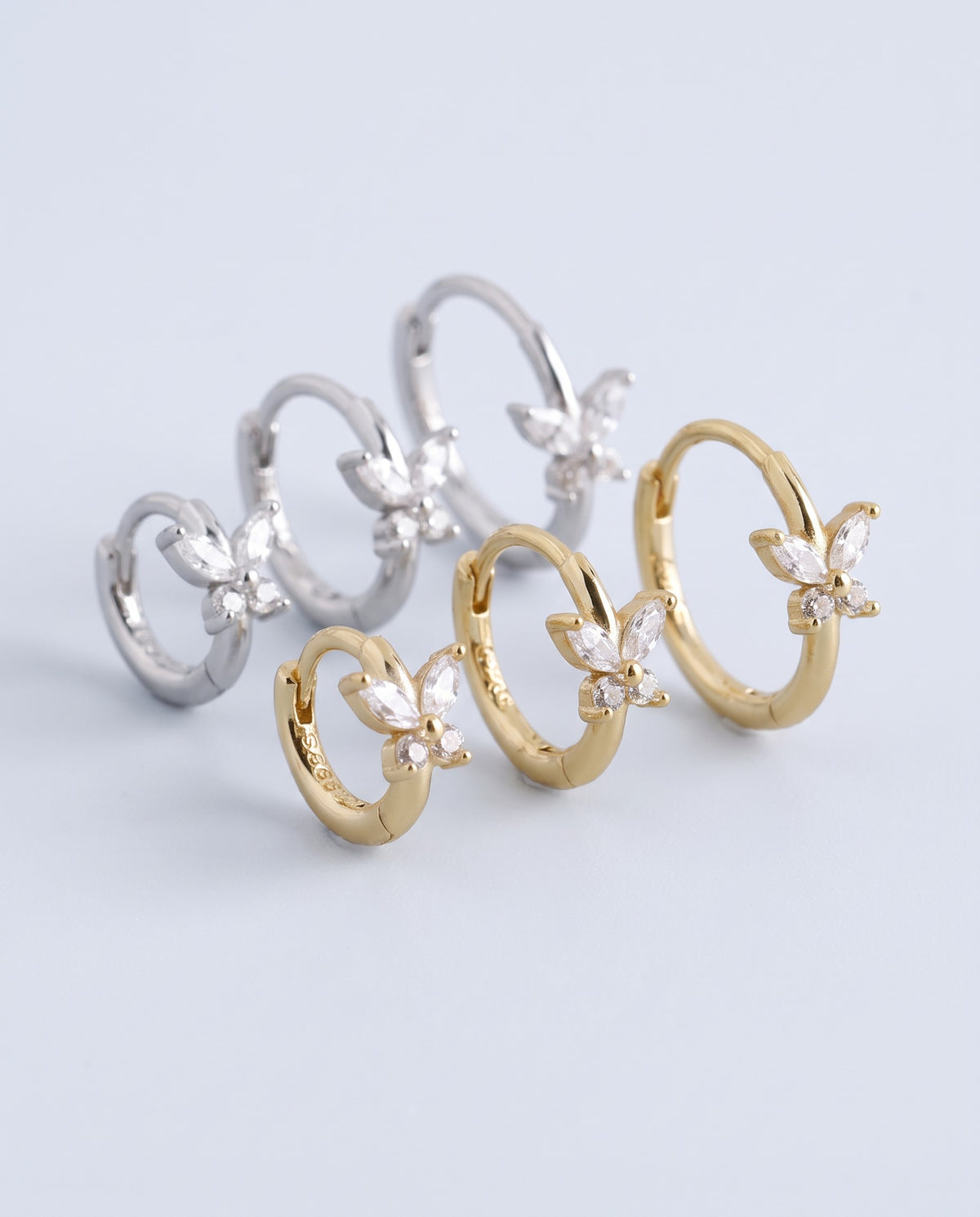 Flutter Butterfly Hoop Earrings - angle