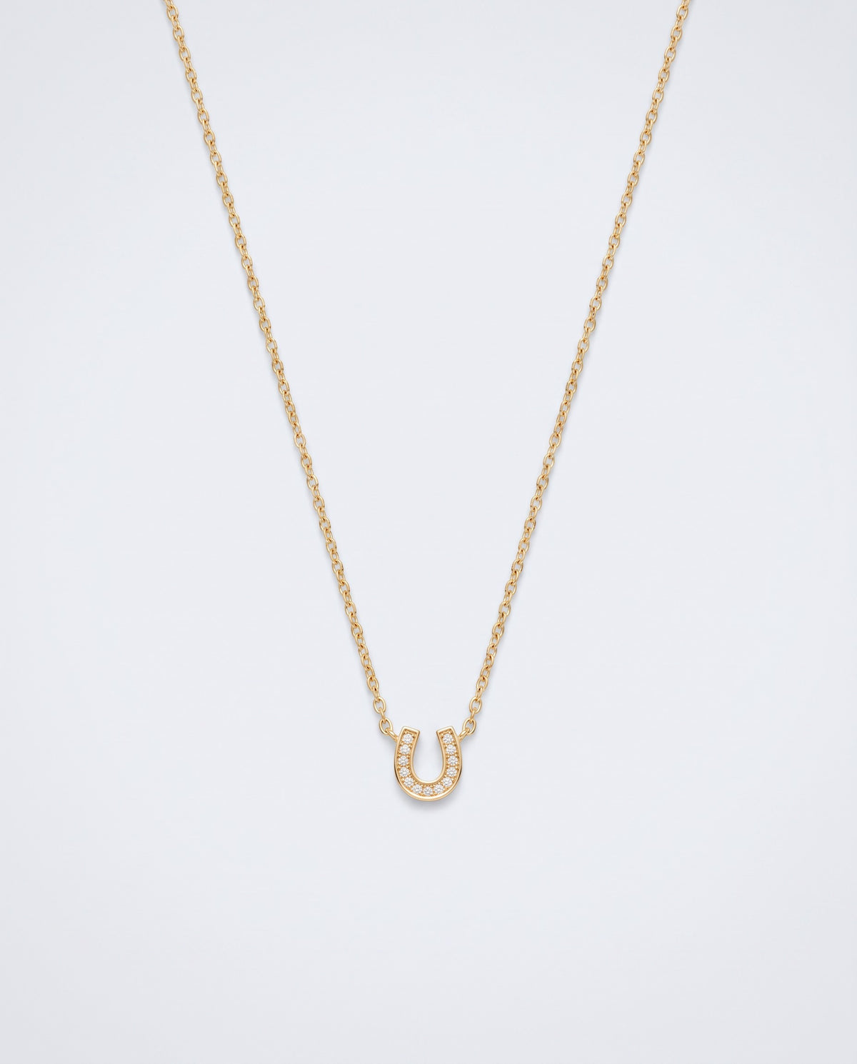 Fortune Pavé Horseshoe Pendant Necklace - packshot