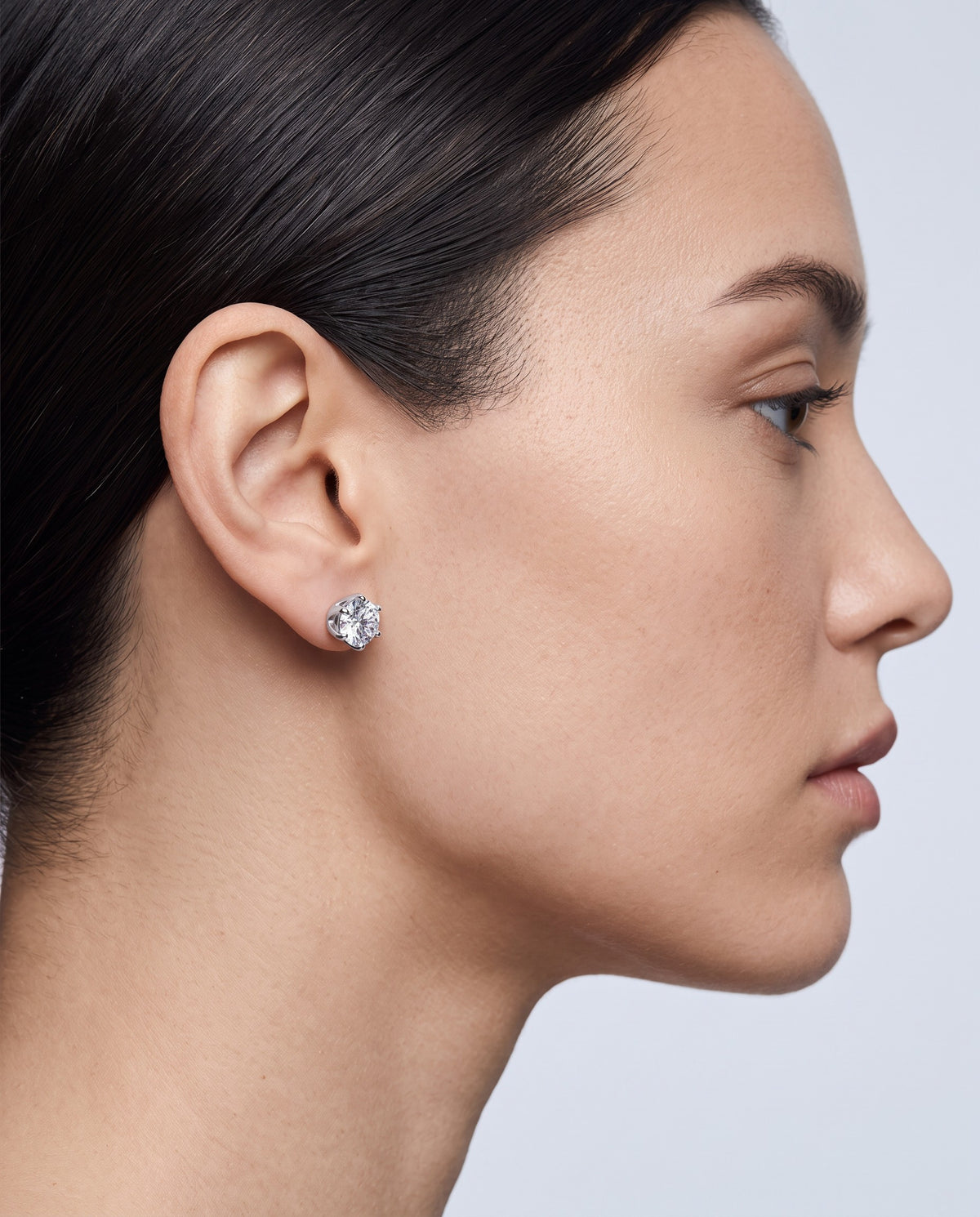 Gleam Moissanite Stud Earrings - on model