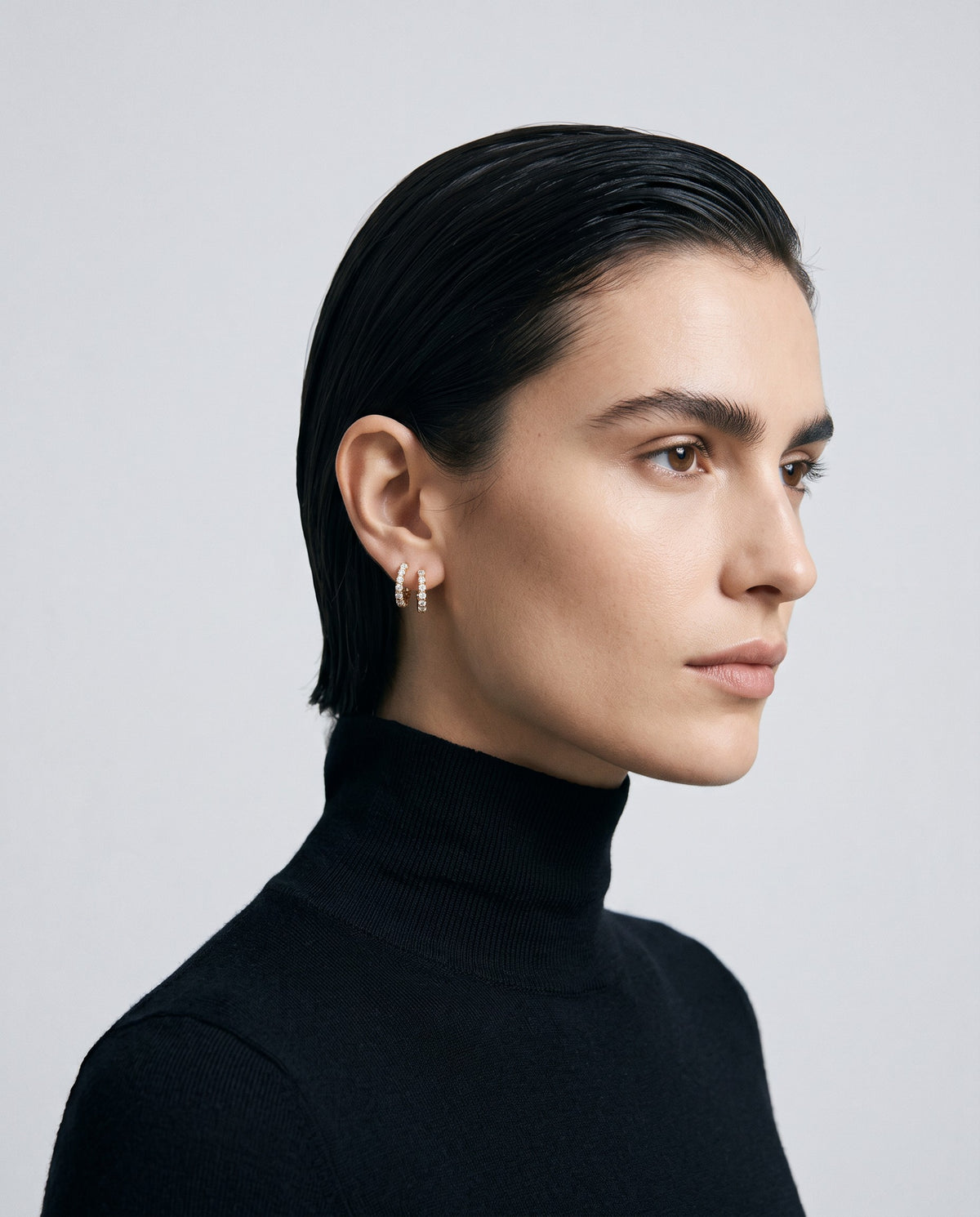 Glint Pavé Huggie Earrings - campaign