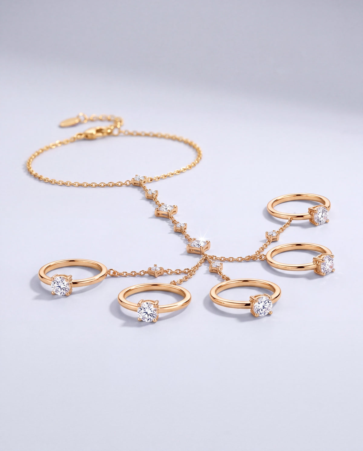 Glow Moissanite Chain Bracelet – Gold product photo