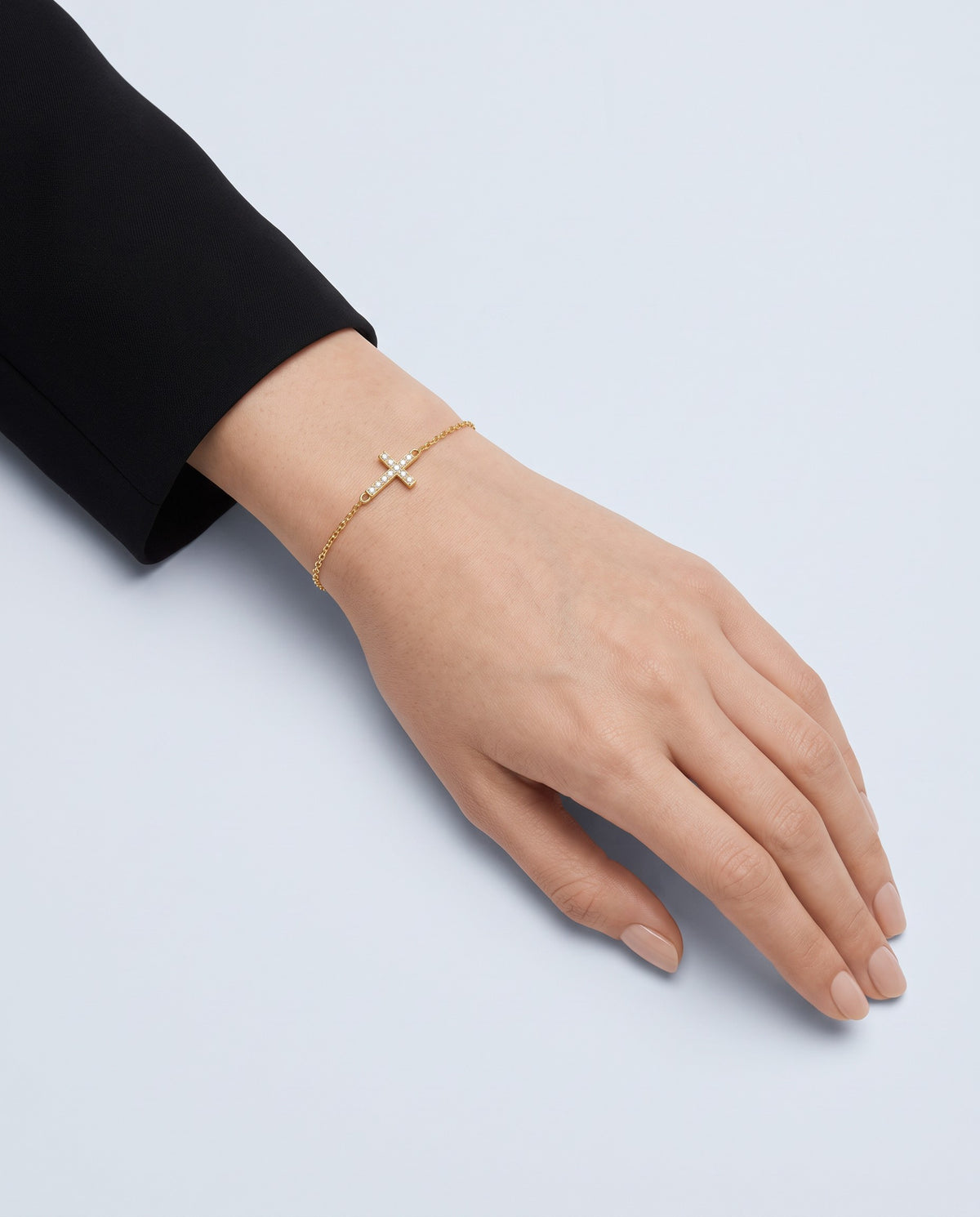 Grace Cross Chain Bracelet - on model
