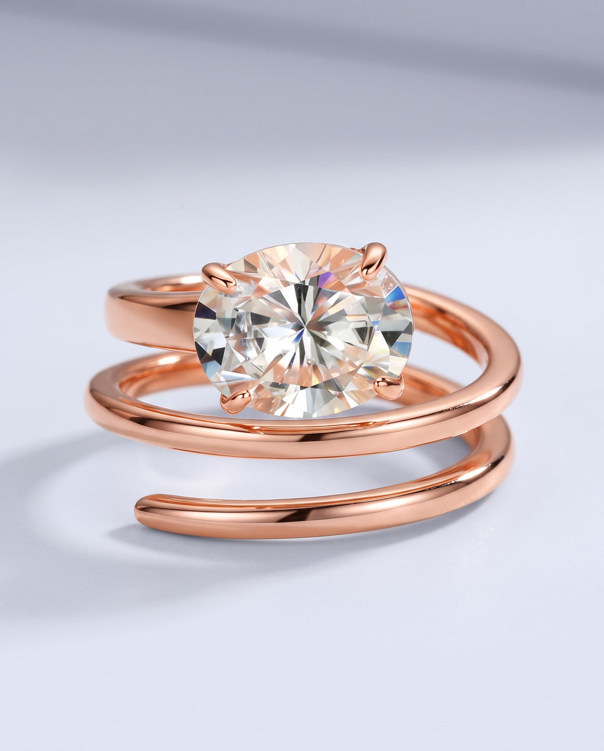 Icon Moissanite Solitaire Ring - angle