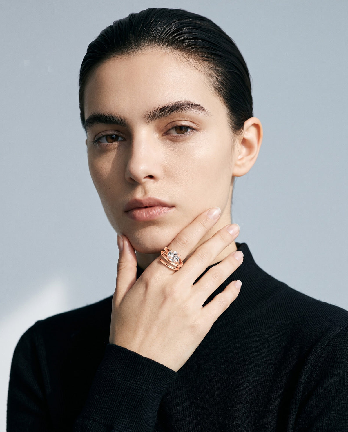 Icon Moissanite Solitaire Ring – editorial campaign image