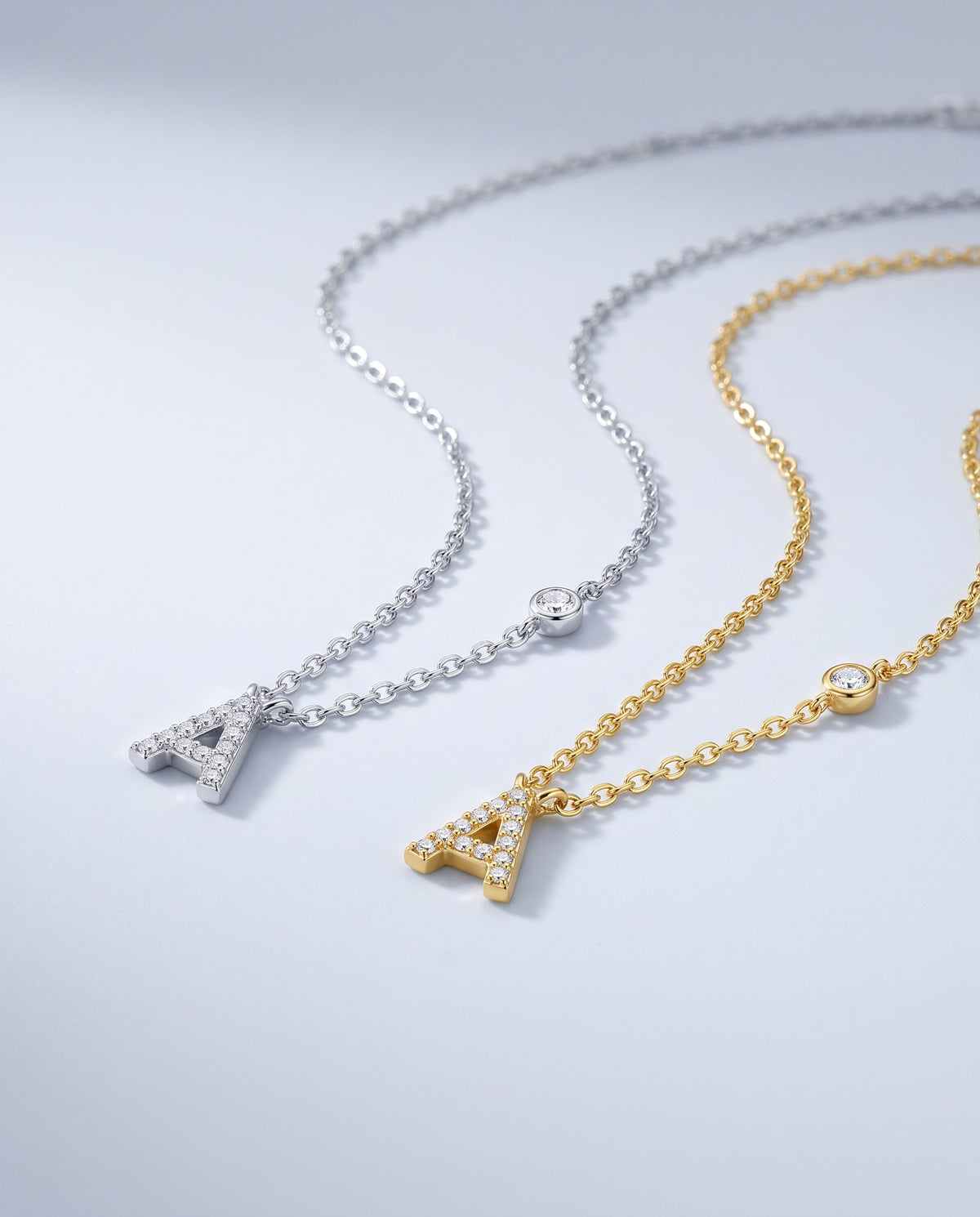 Initial Initial Pendant Necklace - angle