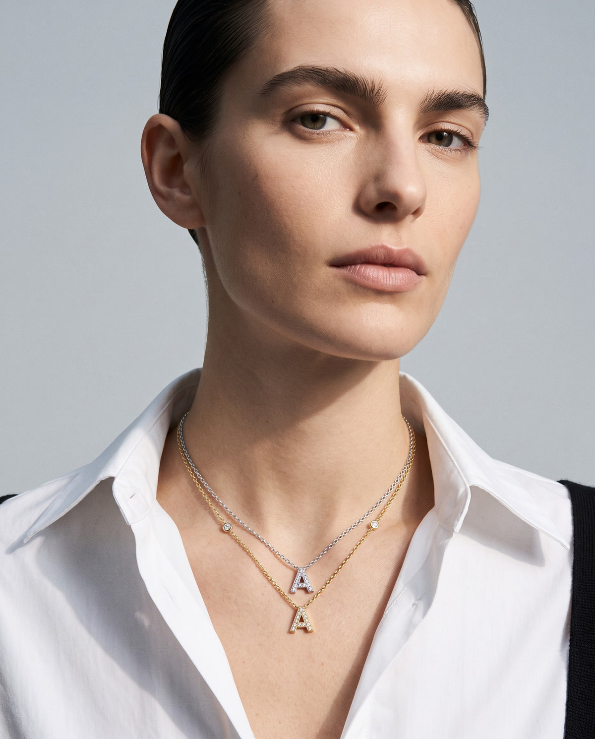 Initial Initial Pendant Necklace - campaign