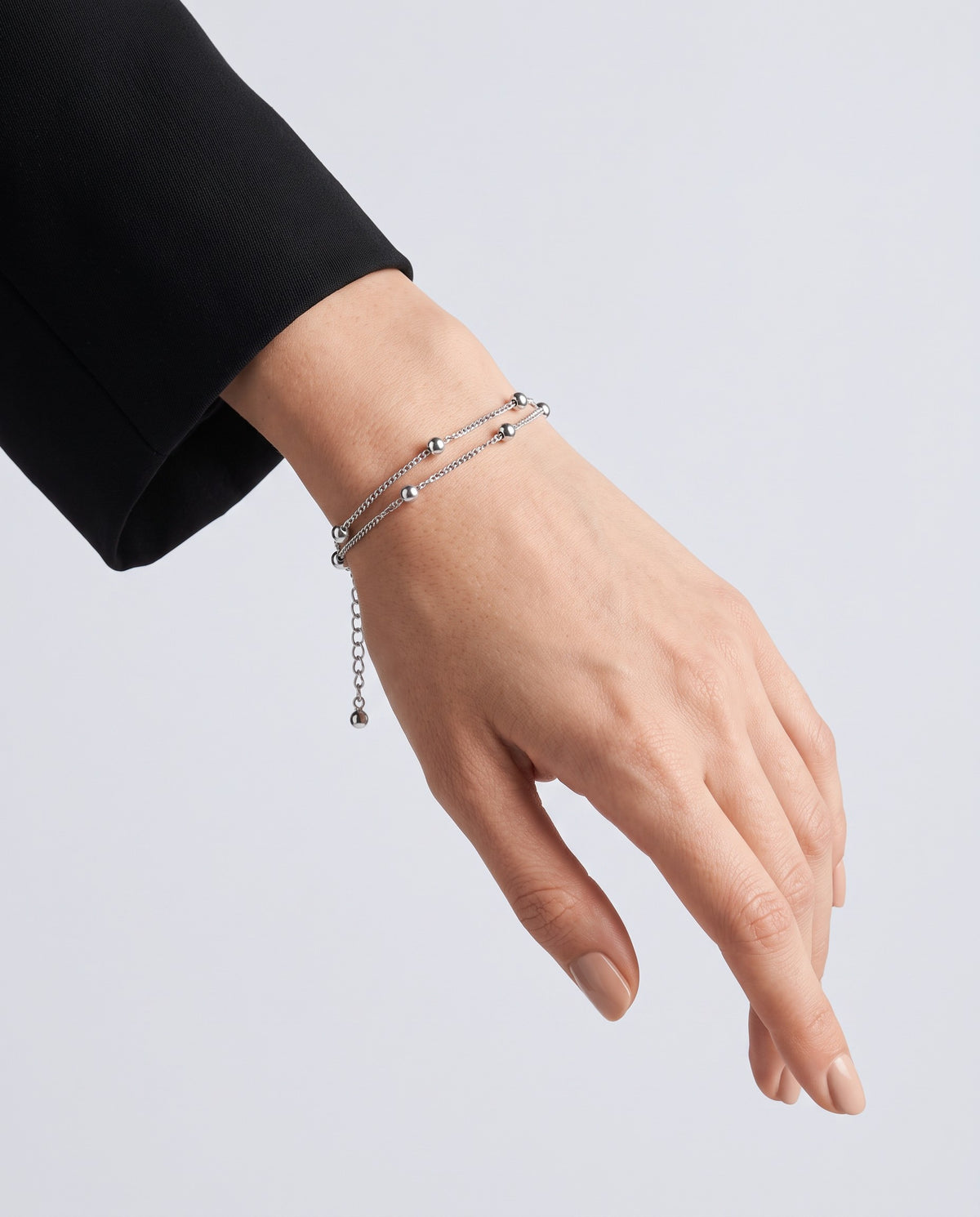 Layer Double Layer Chain Bracelet - on model