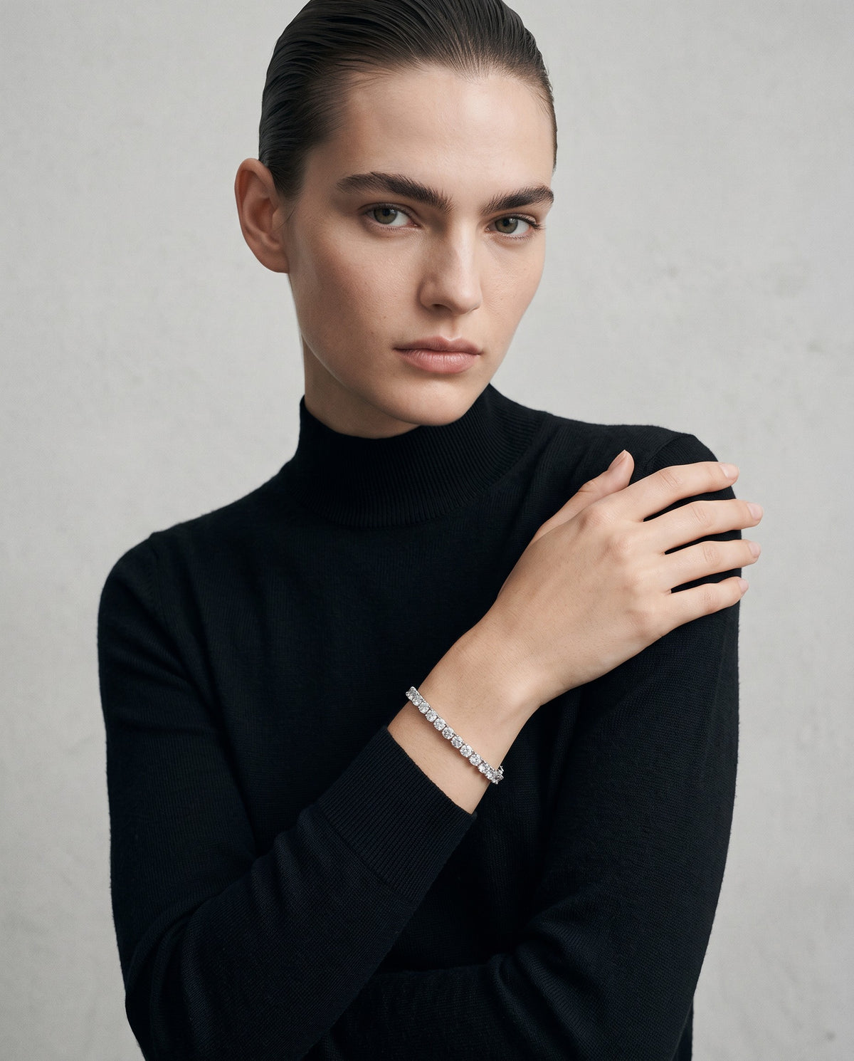 Line Moissanite Tennis Bracelet – editorial campaign image