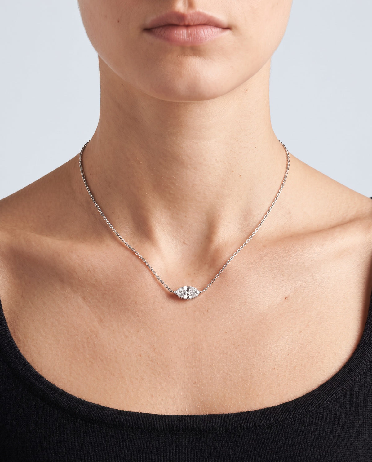 Marquise Marquise-Cut Pendant Necklace - on model