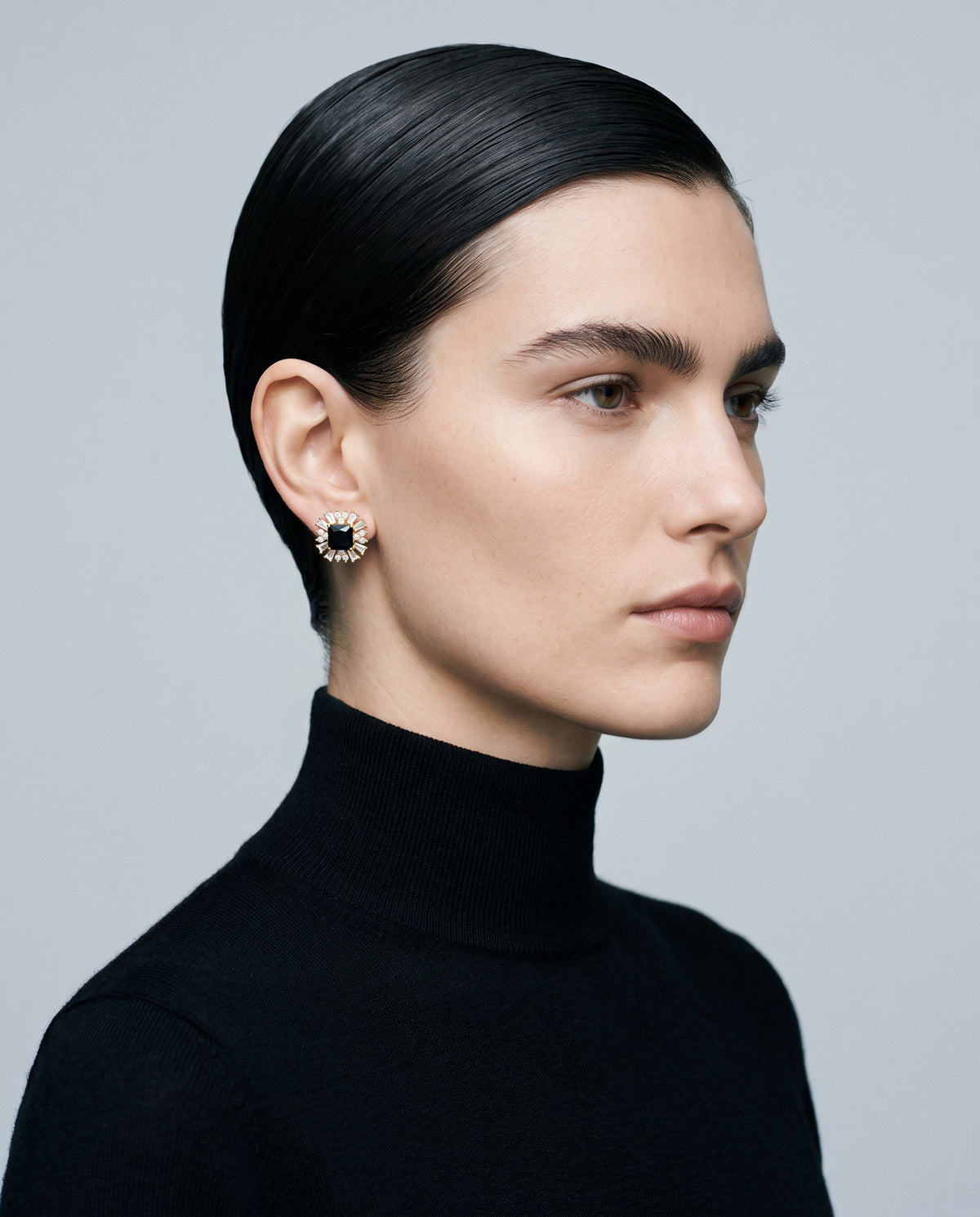 Noir Black Stone Earrings - campaign