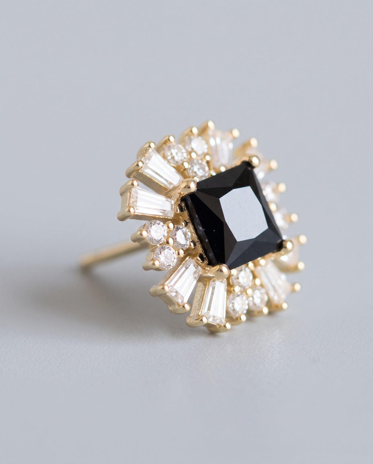 Noir Black Stone Earrings - detail