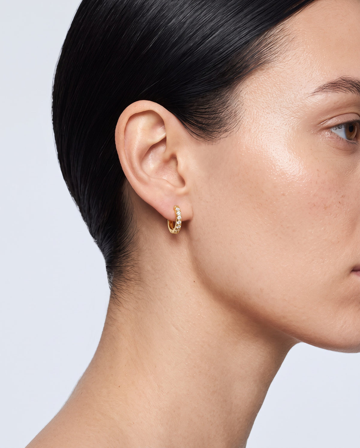 Orbit Pavé Hoop Earrings - on model