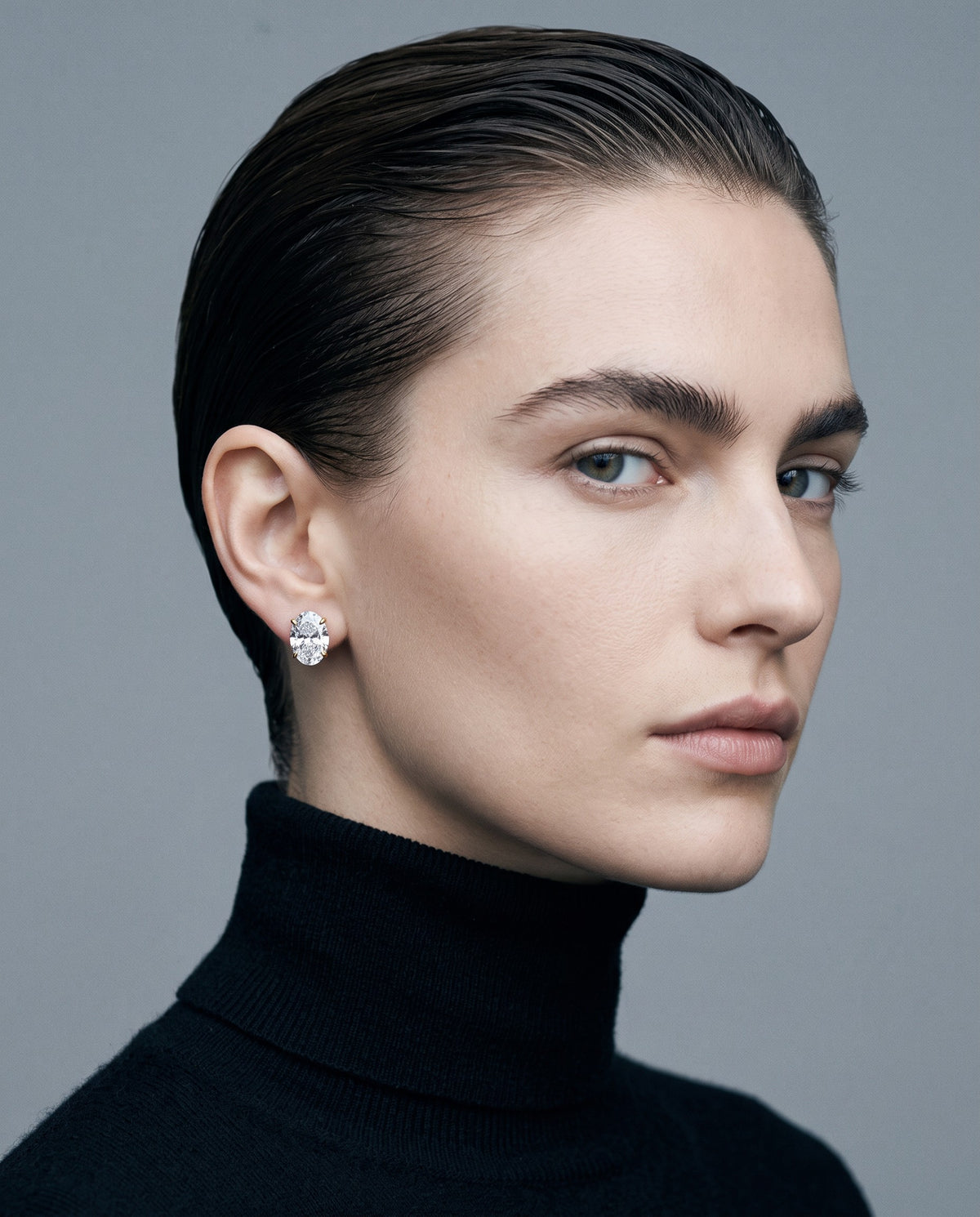 Ovale Oval Moissanite Stud Earrings - campaign
