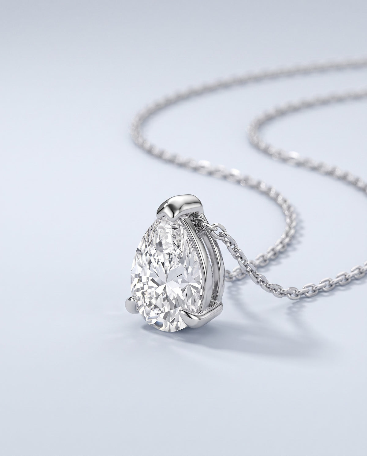 Pera Pear-Cut Moissanite Pendant Necklace - angle