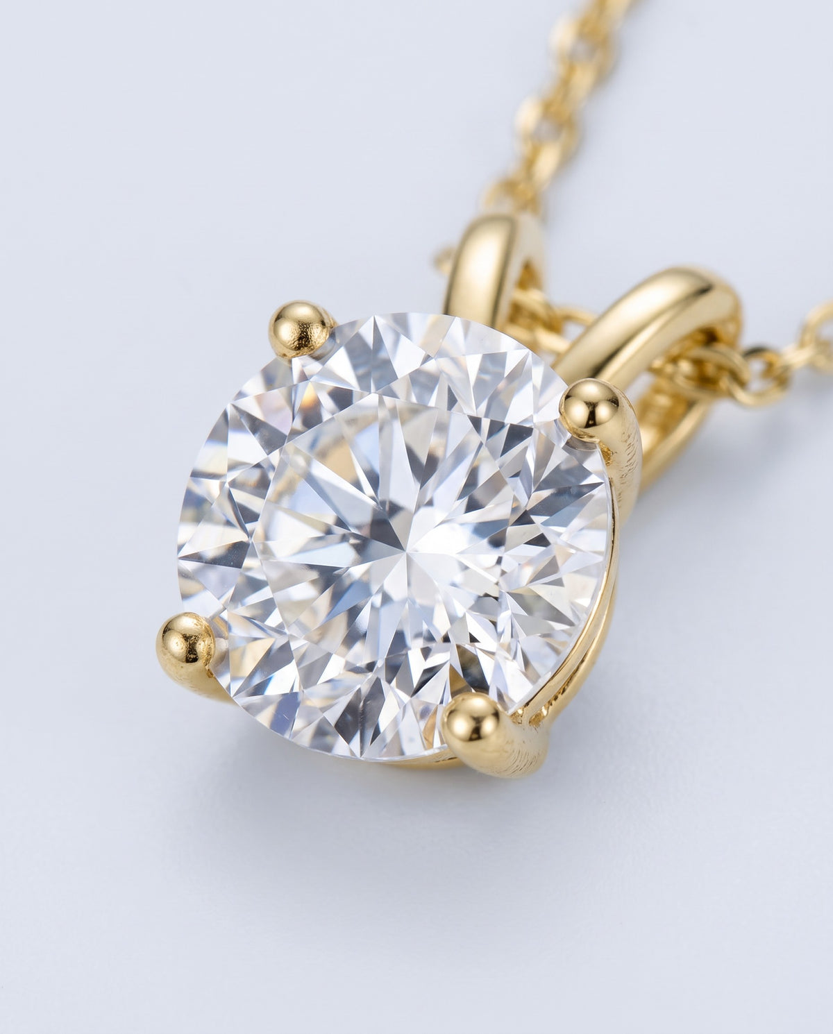 Prima Solitaire Moissanite Pendant Necklace - detail