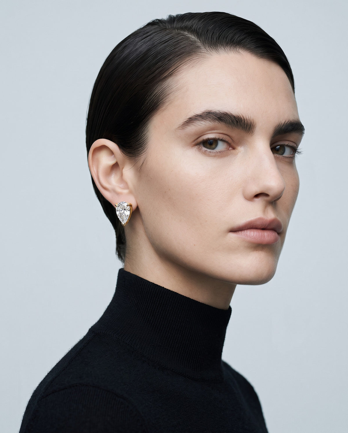 Pure Round Stud Earrings – editorial campaign image