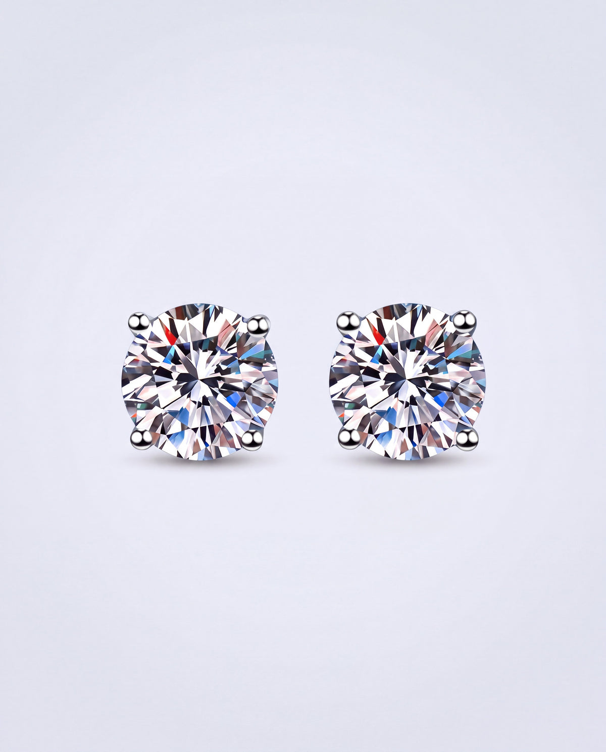 Radiant Moissanite Stud Earrings – White Gold product photo