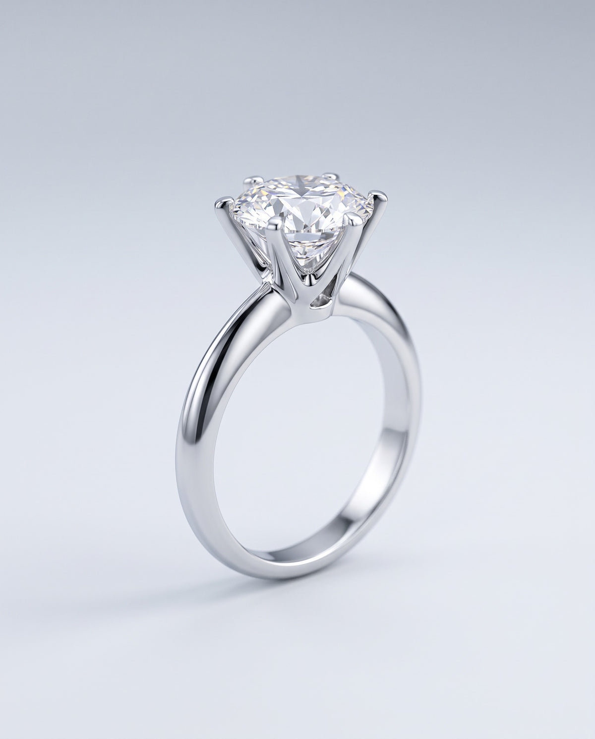Regent Round Moissanite Solitaire Ring - angle