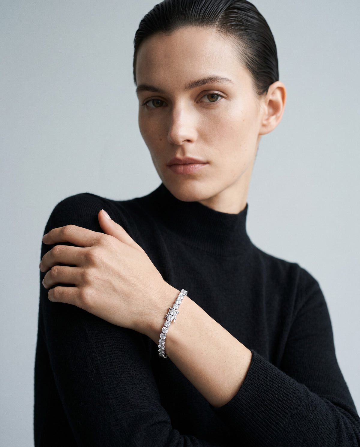 Ripple Moissanite Tennis Bracelet – editorial campaign image