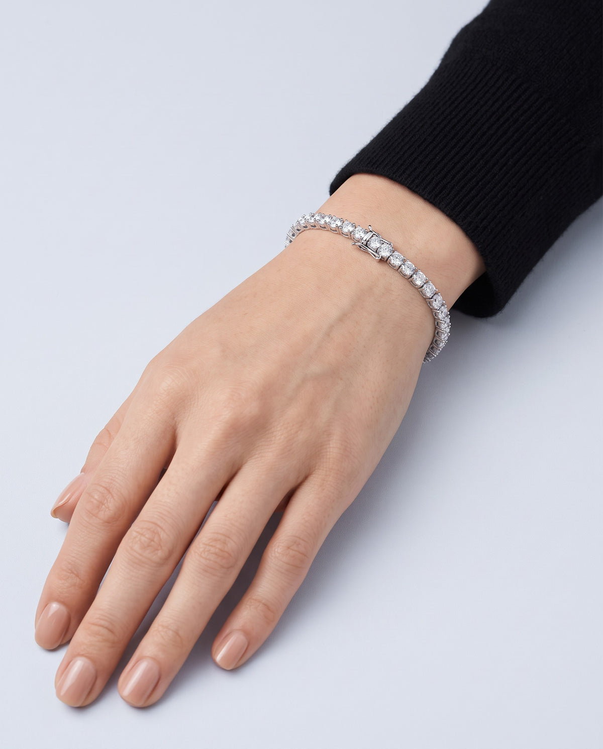 Ripple Moissanite Tennis Bracelet - on model