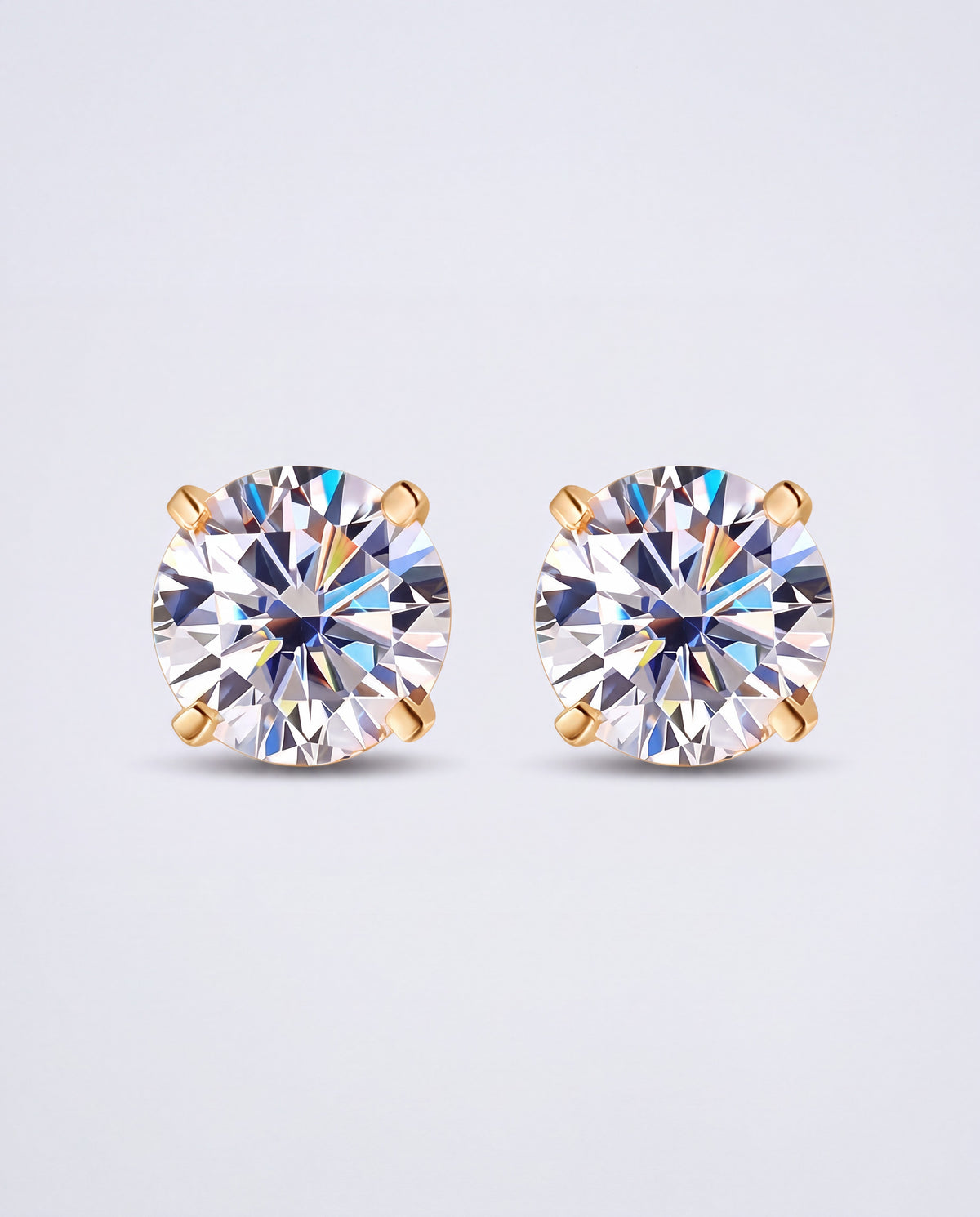 Rosa Moissanite Stud Earrings – Gold product photo