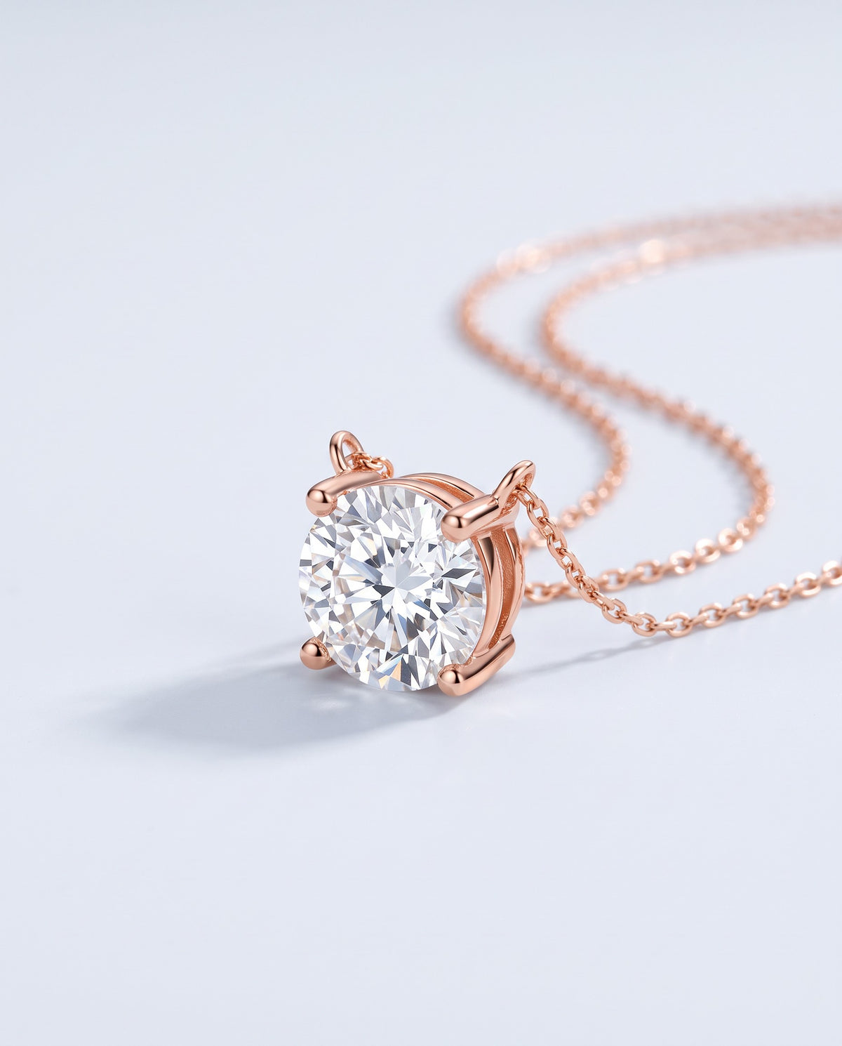 Rosalie Moissanite Pendant Necklace - angle