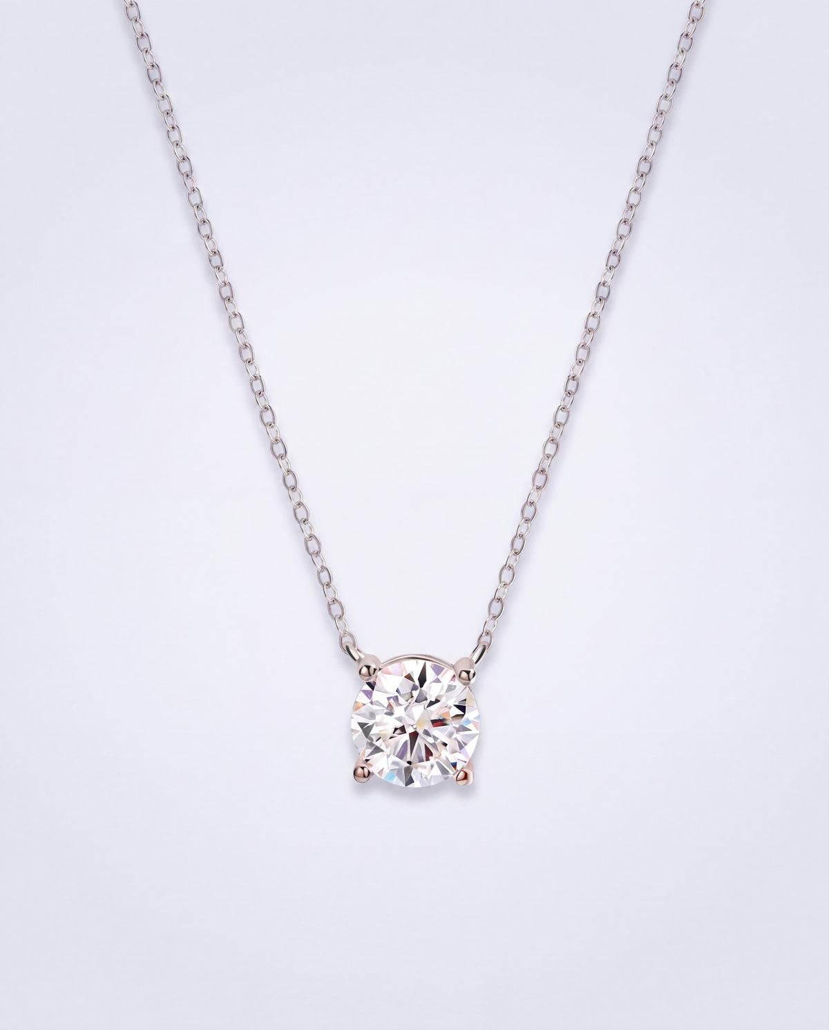 Rosalie Moissanite Pendant Necklace – Silver product photo