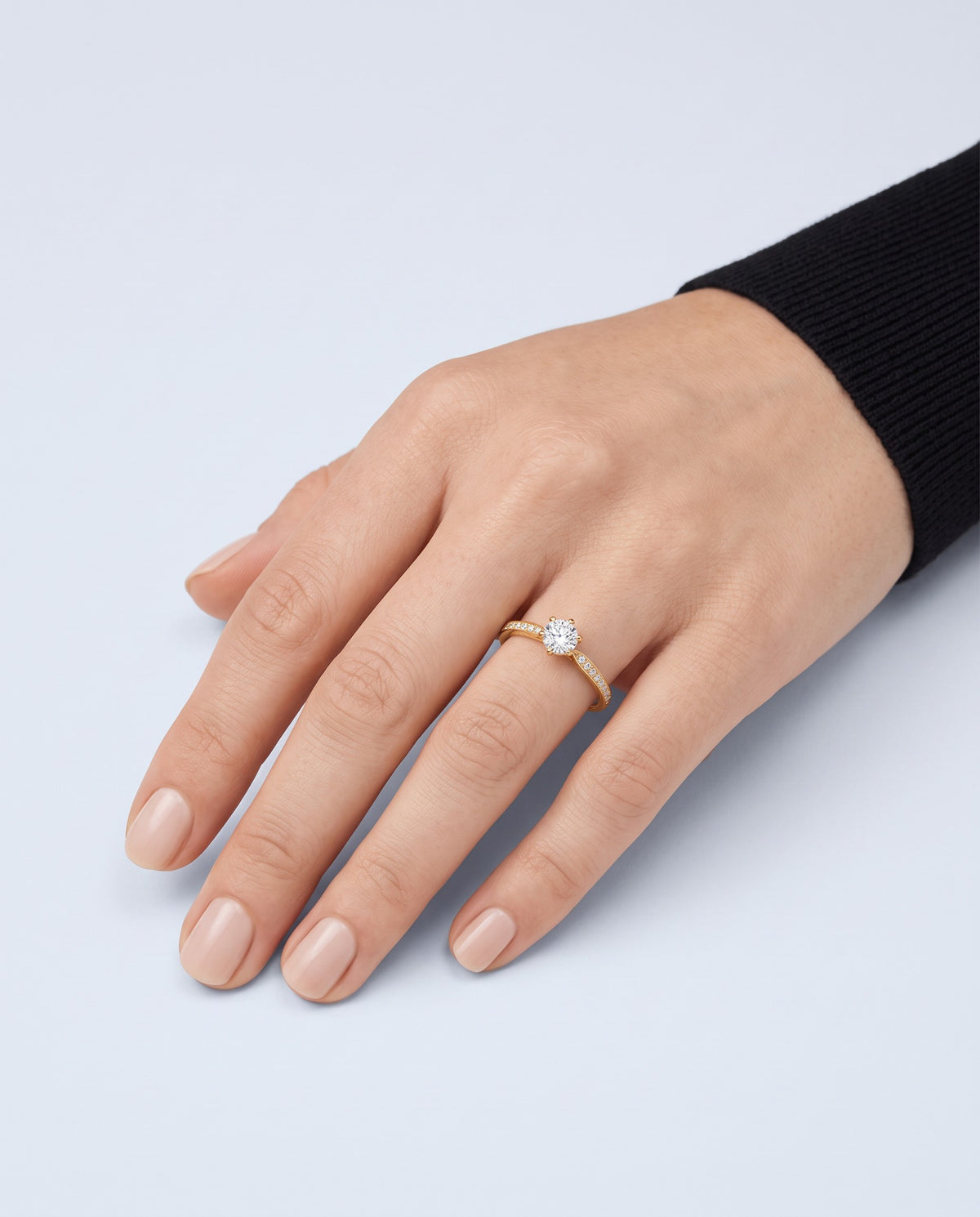 Shimmer Pavé Zircon Ring - on model