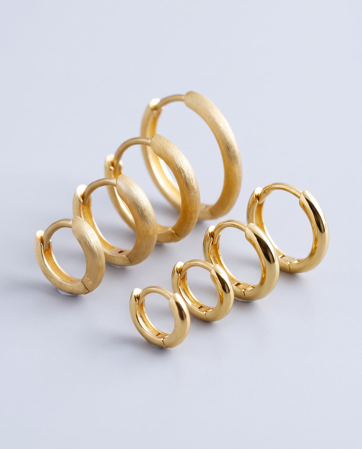 Slate Matte Huggie Earrings - angle