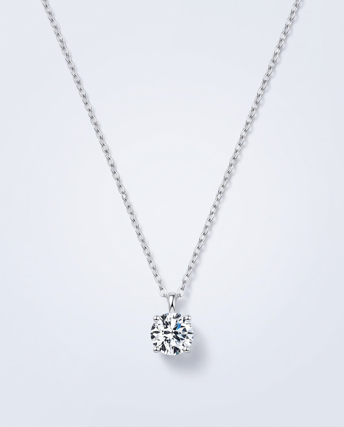 Solace Moissanite Solitaire Pendant Necklace - packshot