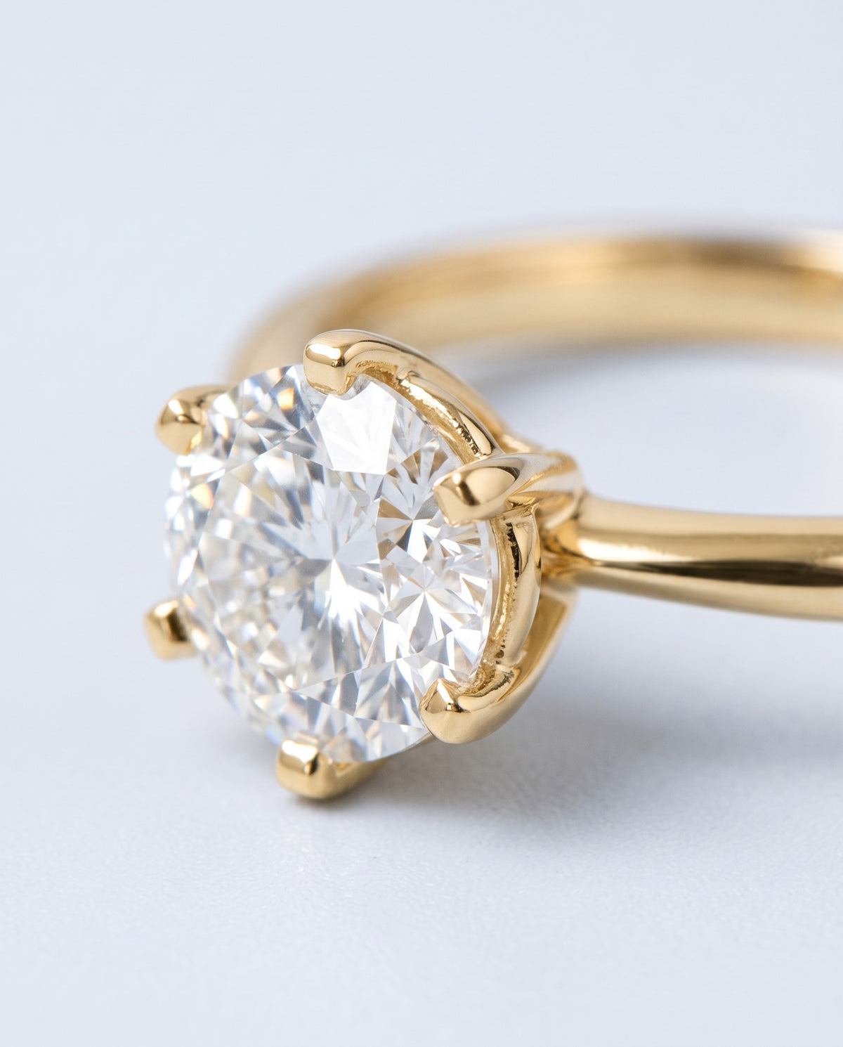 Solo Moissanite Solitaire Ring - detail