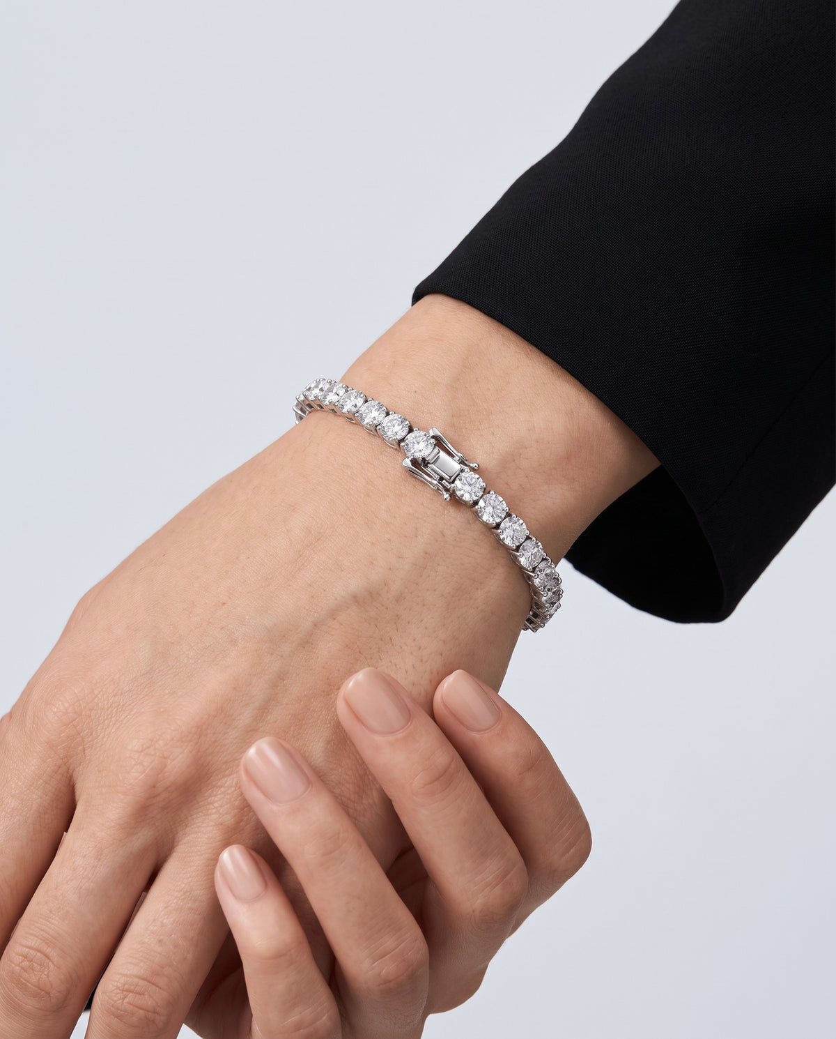 Stream Moissanite Tennis Bracelet - on model